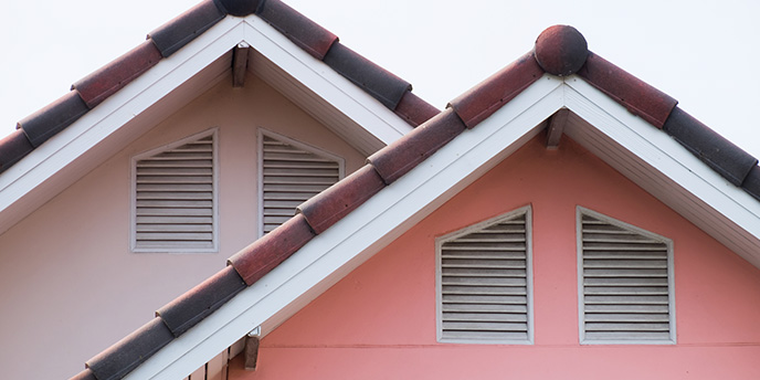 House Roof With Gable Attic Vents